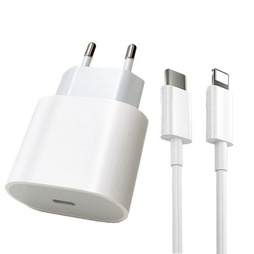 Chargeur 20w Pd Usb C Pour Apple Iphone 13 Pro 12 11 8 7 Adaptateur Secteur Ipad Avec Cable De Charge Us Plug Avec Port Pd Type C Charge Rapide