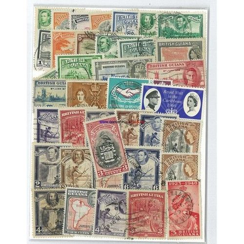 Guyane Britannique 50 Timbres Differents Obliteres