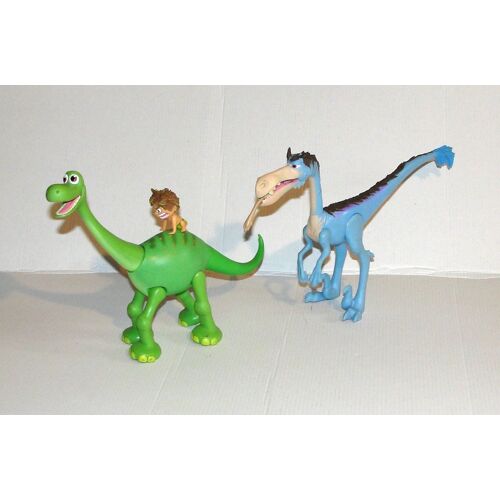 Figurine Le Voyage D'arlo Disney - Lot 3 Figurines Articulés Le Garçon Spot Et Les Dinosaures Arlo Et Bubbha