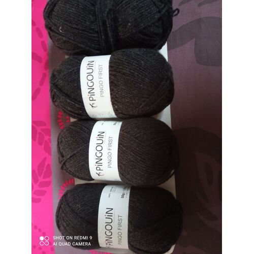 Lot De 4 Pelotes Pingouin"Pingofirst"Fusain.
