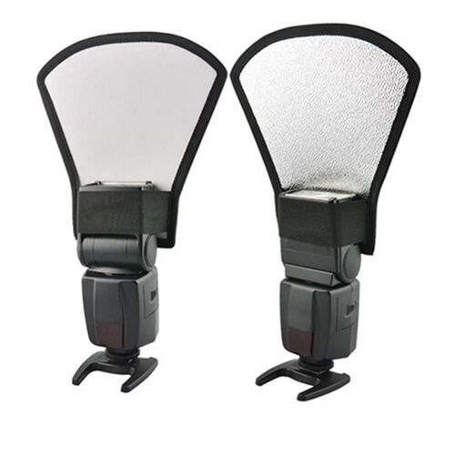 Diffuseur De Flash Pour Appareil Photo, 2 En 1, Argent/Blanc, Boîte À Lumière, Réflecteur De Lumière, Pour Canon, Nikon, Sony, Taille 11x18x20cm