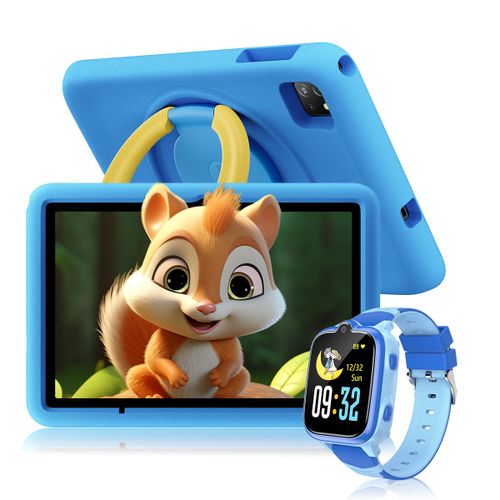 Blackview Tab A6 Kids Tablette pour Enfants Android 14 10.1"" HD+, 12Go + 128Go /SD 1TB 5100mAh Bleu Avec Montre Enfant Z10 Bleu