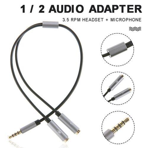 Adaptateur Audio Jack mâle vers double femelle 3.5mm, coque en alliage aluminium Durable, adaptateurs de câble de casque
