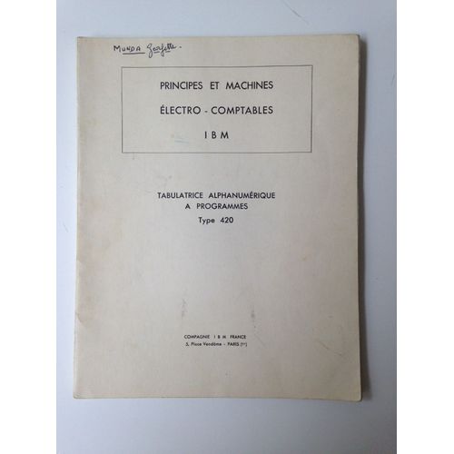 Tabulatrice Alphanumérique À Programmes Type 420