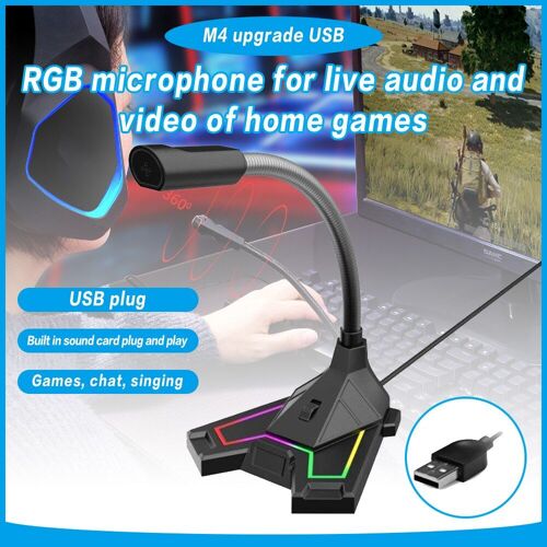 Microphone De Jeu Portable Usb, Microphone Omnidirectionnel À 360 Degrés, Anti-Bruit, Pour Ordinateur Portable, 1 Pièce