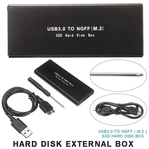 convertisseur de boîtier externe USB 3.0 vers M.2/NGFF SATA, en alliage aluminium Durable, 1 pièce