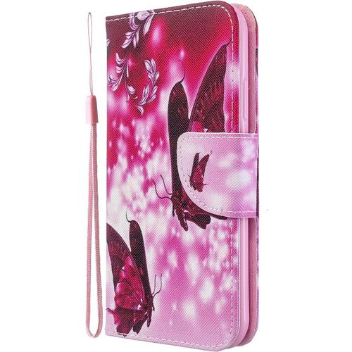 Coque Iphone Xr,Portefeuille Etui Housse Pour Iphone Xr Coque Paillette Papillon Rouge Pu Cuir Flip Wallet Etui Coquille Couverture Pour Iphone Xr,Hx Red Butterfly
