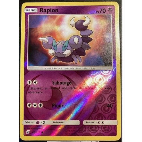 Pokemon Rapion 82 /236 Reverse Soleil Et Lune 11