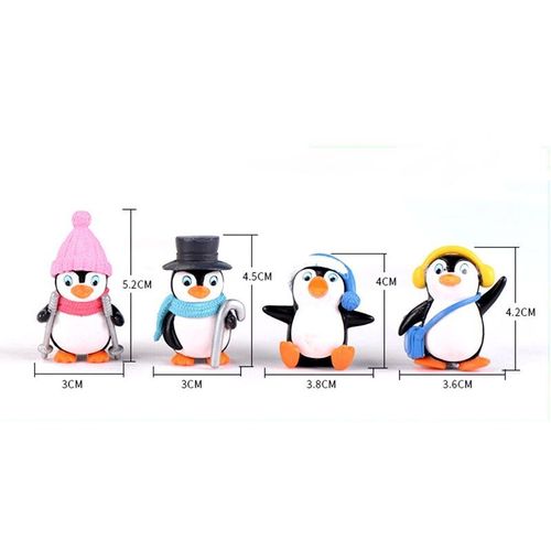 Mini Figurines De Pingouin Pour Enfants, Jouet Miniature, Décoration, Cadeau D'Anniversaire, Bricolage, 4 Pièces/Ensemble