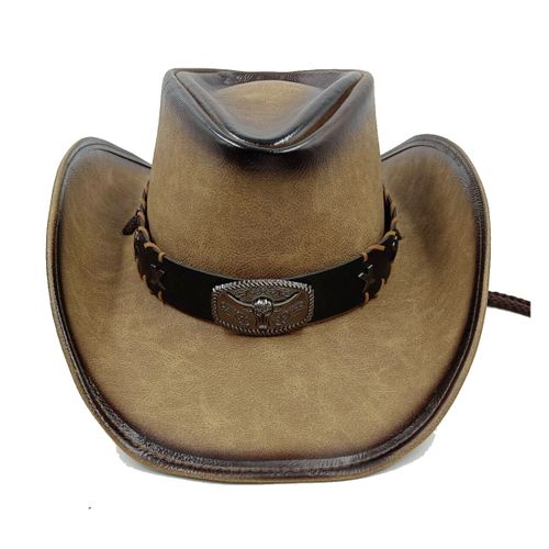 Chapeau Western Cirboy En Cuir Pour Hommes,Types D'accessoires,Dad Gentleman Sombrero Zones Bre Dn,58-59cm,100