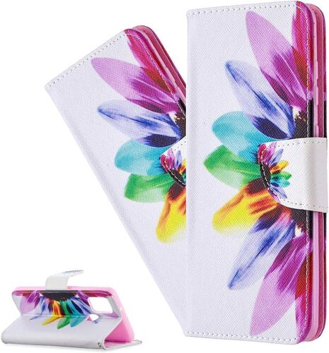 Coque Nokia C22,Portefeuille Etui Housse Pour Nokia C22 Coque Antichoc Paillon Fleur Anime Pu Cuir Flip Wallet Etui Couverture Pour Nokia C22,Bf Half Color Sunflower