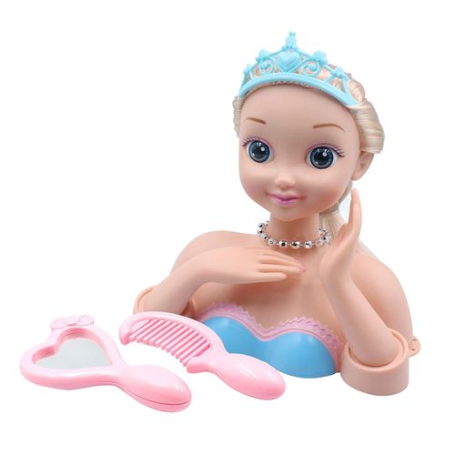 Tête De Poupée Princesse Pour Filles, Cheveux Blonds, Raiponce, Jouets Pour Enfants