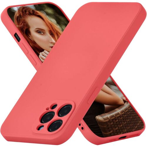 Coque Silicone Avec Iphone 12 Pro Max 6.7 Inch, Antichoc Extreme Mat Toucher Doux Confortable Antirayures Dos Rigide Coque Guardian(Niveau Militaire Protection) - Rouge