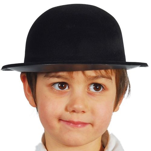 Chapeau Melon Floqué Noir Enfant