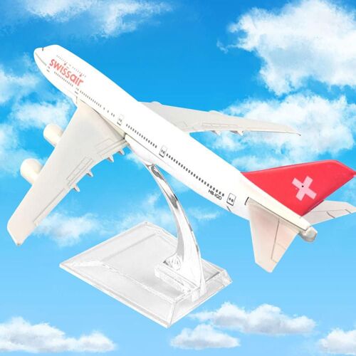 Maquette D'Avion 1: B747-400 En Métal Moulé, 16cm, Jouet, Air Swiss Airline 400
