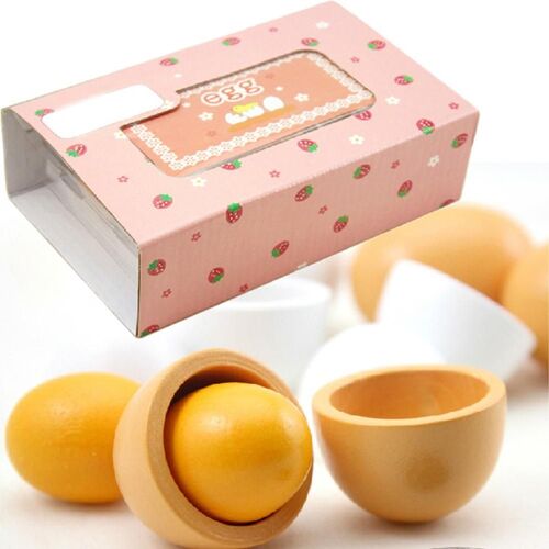 Simulation D'¿Ufs En Bois, 6 Pièces, Nourriture Pour Enfants, Jeu De Cuisine, Jouets Pour Bébés, Puzzle, Jouet Assorti Pour Tout-Petits
