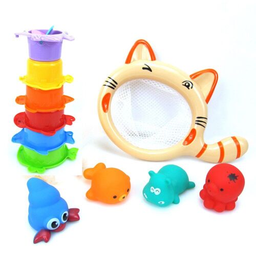 Ensemble De Jouets De Pêche Pour Bébé, 11 Pièces, Bain-Douche, Son De Pression Flottant, Mignon, Animal