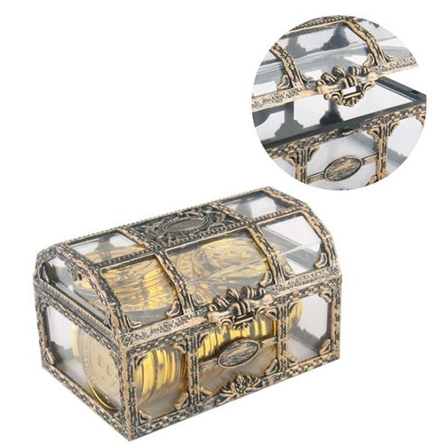 Conteneur D'Argent En Plastique Transparent, Boîte De Rangement, Jouets Anime Pirate, Jouets Pour Enfants, Boîte Au Trésor De Gemmes En Cristal, Figurines De Jouets
