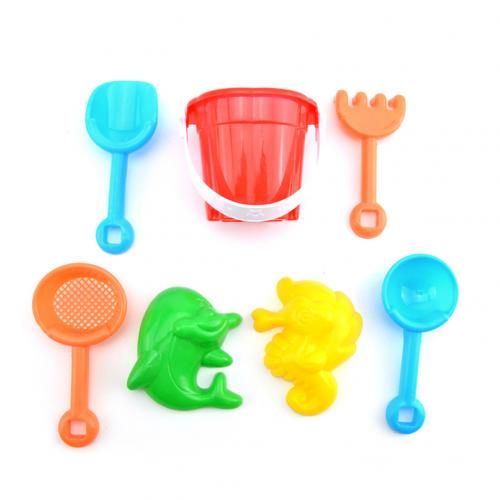 Mini Râteau À Sable De Plage Pour Enfants, Kit De Seau, Moules De Pelle De Jardin, Jeu De Fosse À Sable, Cadeau Pour Enfants, 7 Pièces