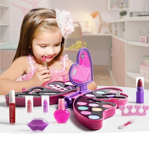 Ensemble De Maquillage En Forme De Papillon Pour Fille, Jouet De Princesse, Rouge À Lèvres, Ombre À Paupières
