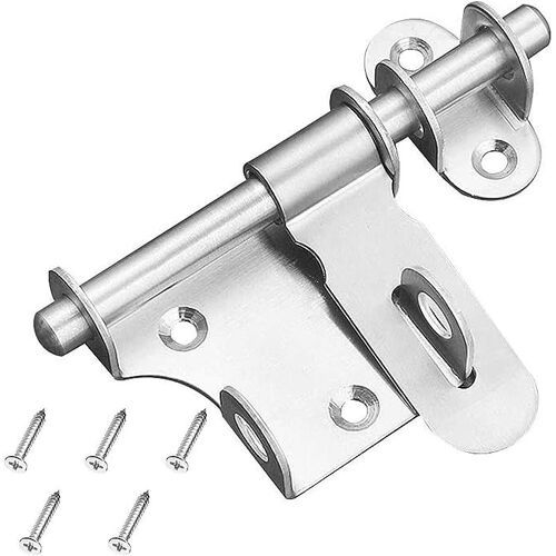 (1pcs)12cm Verrou De Porte Coulissante Verrou Loquet En Acier Inoxydable Épaissie Solide Durable Avec Trou Pour Cadenas Salle De Bain Cuisine Jardin Chambre Armoire Extérieur Intérieur