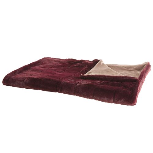 Plaid rouge bordeaux 180 x 220 cm TANTAN