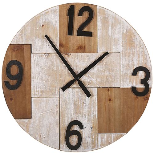 Horloge Murale ø 60 cm effet bois clair MICHAPAN