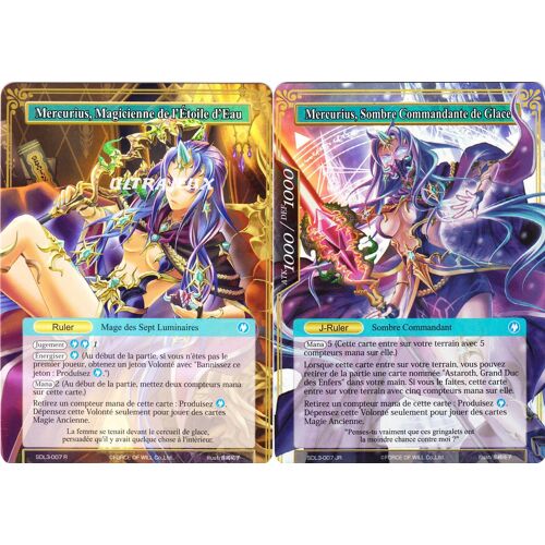 Force Of Will - Sdl3-007 - Mercurius, Magicienne De L'etoile D'eau Et Mercurius, Sombre Commandante De Glace - Rare Ruler