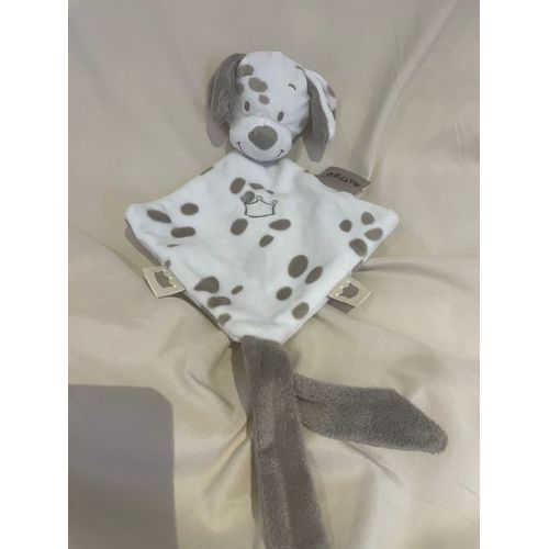 Chien Dalmatien Nattou Doudou Plat Attache Tétine 