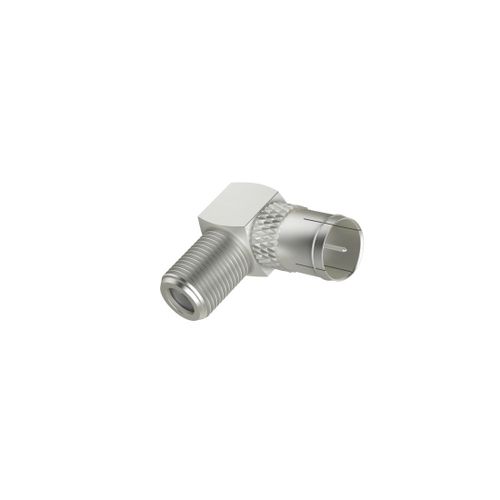 Adaptateur SAT, fiche F mâle quick - fiche F femelle, 90 °