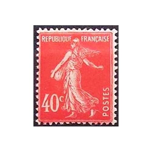 France 1924, Bel Exemplaire Semeuse Camée Neuve* Yvert 194, 40c. Rouge Vermillon.