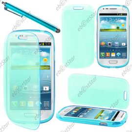 Ebeststar ® Pour Samsung Galaxy S3 Mini Gt-I8190, I8190n - Housse Etui Coque Portefeuille Livre Silicone Gel + Stylet, Couleur Bleu