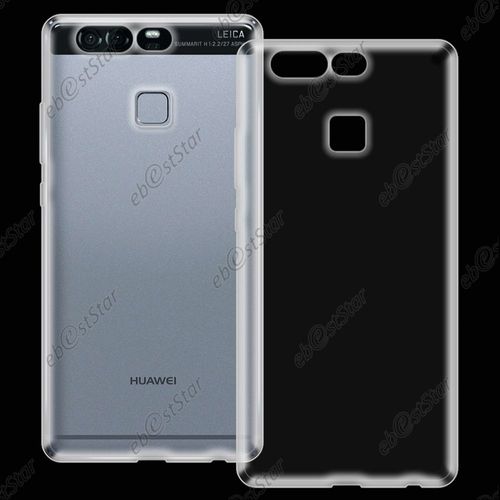 Ebeststar ®  Coque Silicone Gel Ultra Fine Housse Etui Souple Pour Huawei P9 + Film, Couleur Transparent
