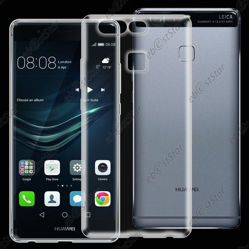 Ebeststar ® Pour Huawei P9 - Housse Etui Coque Silicone Gel Souple Ultra Fine 0,5mm Et Invisible + Film, Couleur Transparent