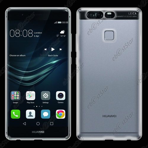 Ebeststar ® Film + Housse Coque Protection Silicone Gel Ultra Fine 0,5mm Etui Souple Pour Huawei P9, Couleur Transparent