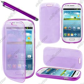 Ebeststar ® Pour Samsung Galaxy S3 Mini Gt-I8190, I8190n - Housse Etui Coque Portefeuille Livre Silicone Gel + Stylet, Couleur Violet