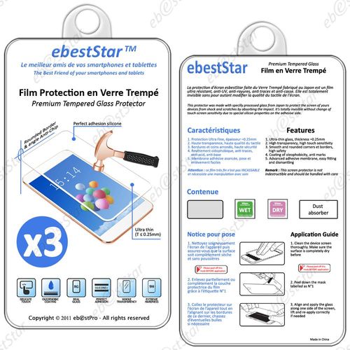 Ebeststar ® X3 Film Protection En Verre Trempé Protecteur Tout Écran Pour Sony Xperia Xa Ultra, Xa Ultra Dual