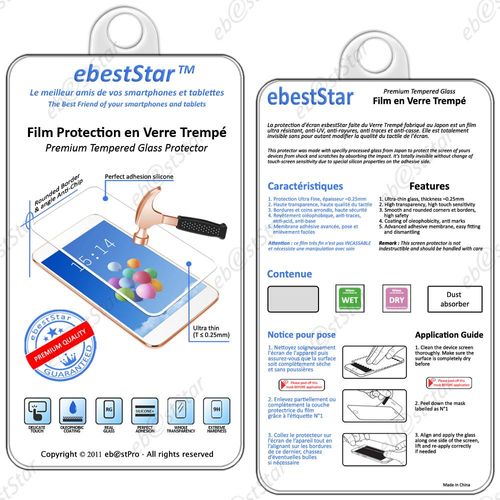 Ebeststar ® Film Protection Écran Verre Trempé Incurvé Protecteur Tout Écran Pour Sony Xperia Xa, Xa Dual, Couleur Noir