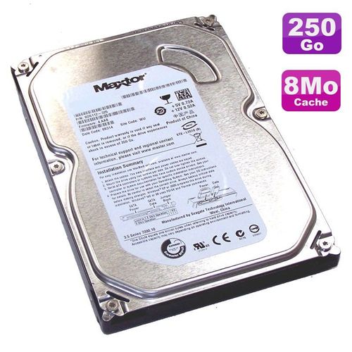 Disque Dur 250Go SATA 3.5" Maxtor DiamondMax 21 STM3250820AS 7200RPM 8Mo