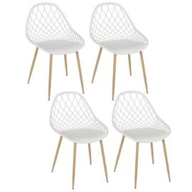 Lot De 4 Chaises D'extérieur Malaga En Polypropylène - Blanc