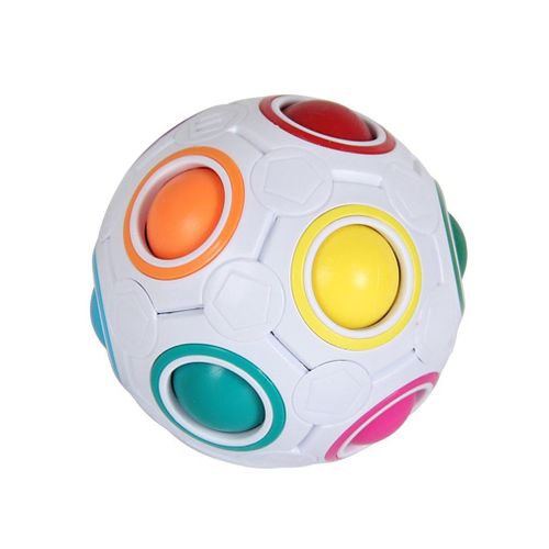 Cube De Football Magique Et Anti-Stress Arc-En-Ciel Style Puzzle, Jouets D'Apprentissage Éducatif Pour Enfant Et Adulte