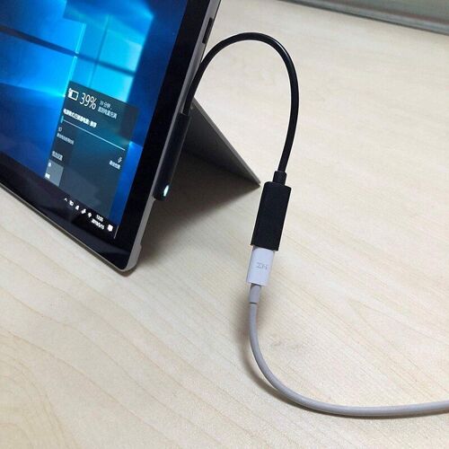 Câble De Chargement Femelle 0.2 Pour Surface Pro 6/5/Usb-C, 4/3, 45w, 15v Pd, 1/2 M