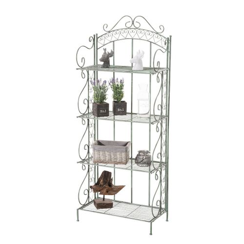 Etagère pour plantes 4 niveaux en fer 153x61x33 cm vert vieilli ETA10017