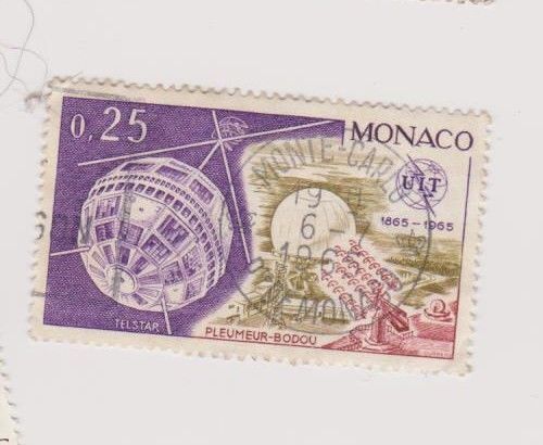 Timbre Monaco Satellite Telstar 1965 