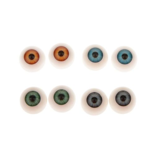Lot De 8 Pièces De Faux Yeux Demi-Rond Réalistes, Accessoires D'halloween, Masque D'horreur, Poupée Ours Animaux, Fournitures De Fabrication De 20mm