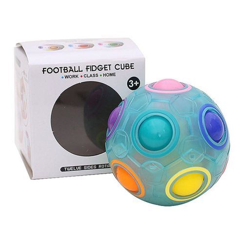 Cube De Football Magique Et Anti-Stress Arc-En-Ciel Style Puzzle, Jouets D'Apprentissage Éducatif Pour Enfant Et Adulte