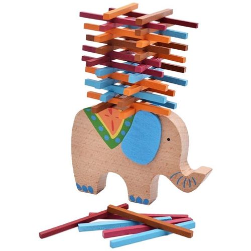 Blocs De Construction Empilables En Bois En Forme D'Éléphant, Jouet D'Équilibre Pour Enfants, Jeu Pratique Et Parent-Enfant