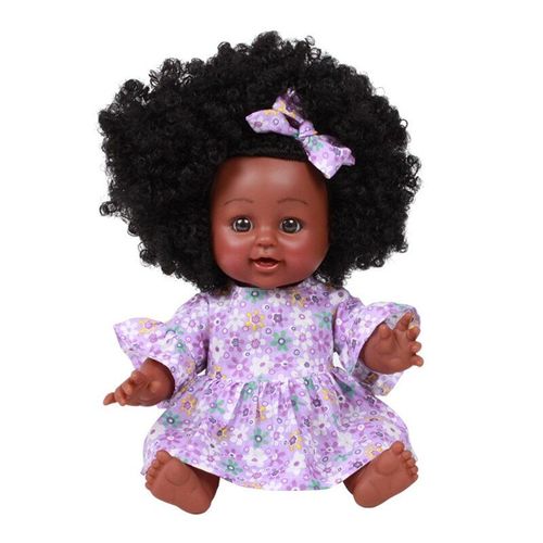 Poupée De Simulation Pour Bébé Fille, 9 Pouces, Douce Et Interactive, Pour Enfant En Bas Âge, Avec Cheveux Noirs Et Accessoires