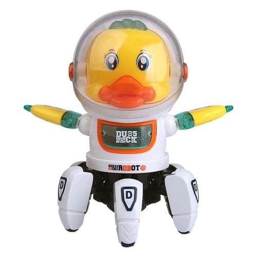 Jouet En Forme De Canard D'Astronaute Avec Tige, Jouets Créatifs Multifonctions Pour Enfants, Cadeaux De La Maternelle, Développement Intellectuel, Alimenté Par Batterie