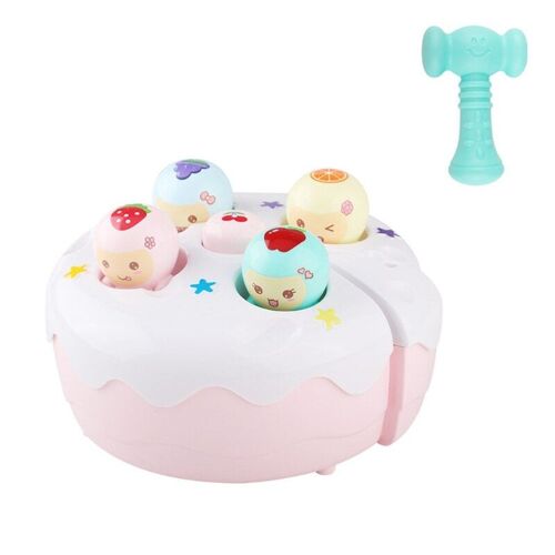 Jeu De Société Électrique Whac-A-Taupe, 1 Ensemble De Jouets Musicaux, Plateau Réaliste Pour Attraper Des Fruits Avec 5 Cupcakes Aux Fruits